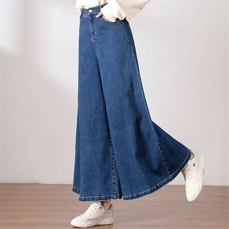 Imagem -04 - Calça Jeans Folgada Feminina de Cintura Alta Streetwear Casual Coreano Calça Jeans Solta Calça de Pernas Largas Culote no Comprimento do Tornozelo Primavera