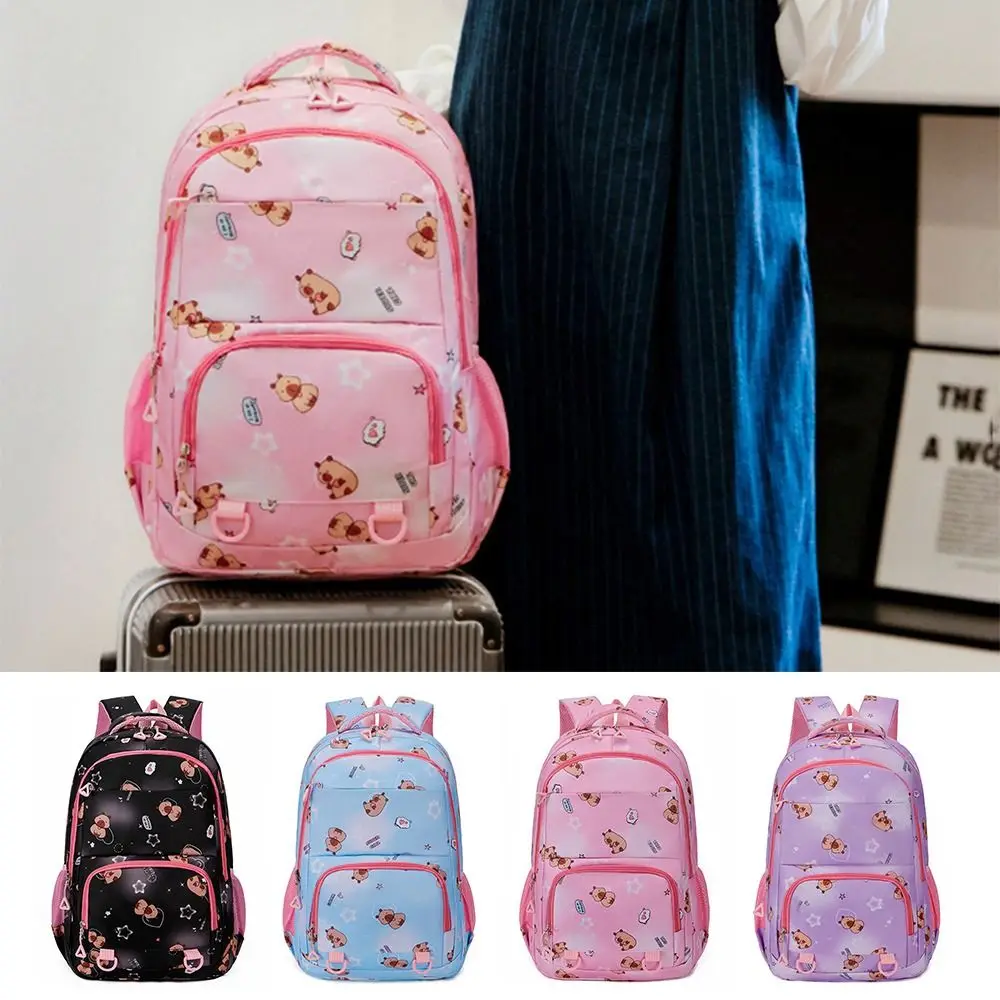 

Simple Nylon Backpack Capybara Large Capacity Shoulders Bag Alleviate Burden Waterproof Schoolbag Students