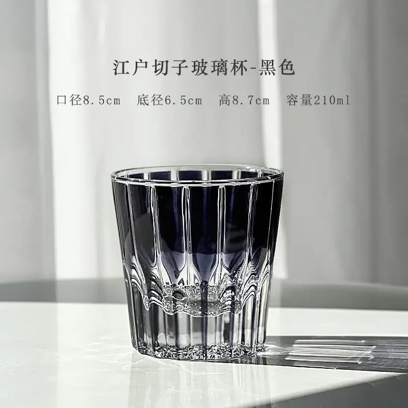 Luxury craft cups with high value and bright stars, carved glass, household water glass, whisky glass.