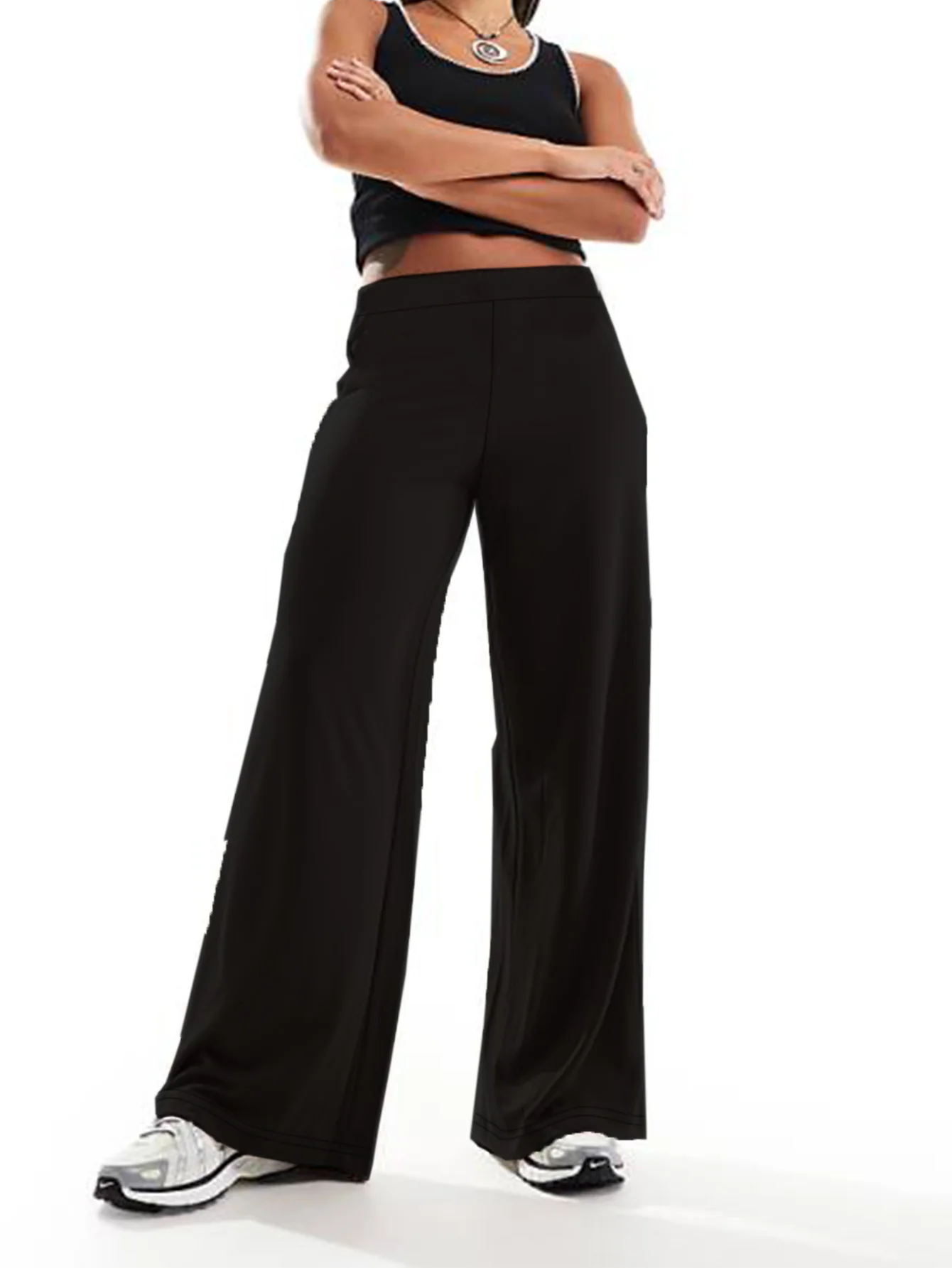 

Spring and Autumn New Size Plus Elegant Fashion Style Knitted Middle Elasticity Solid Color Trousers