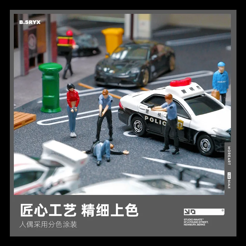 1/64 Police Catch Criminal Action Figure Model Miniature Simulating The Capture Prisoners Gangster scene Ornament Toys Figures