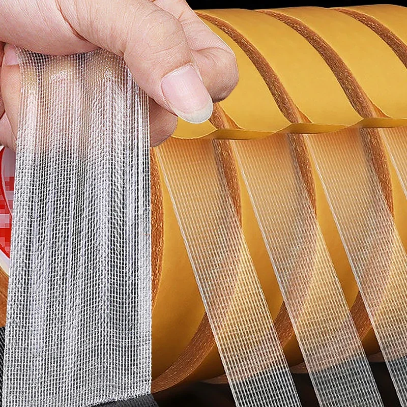 New Double Sided Cloth Base Tape Strong Fixation Translucent Mesh Waterproof Traceless High Viscosity Grid Carpet Adhesive Tapes