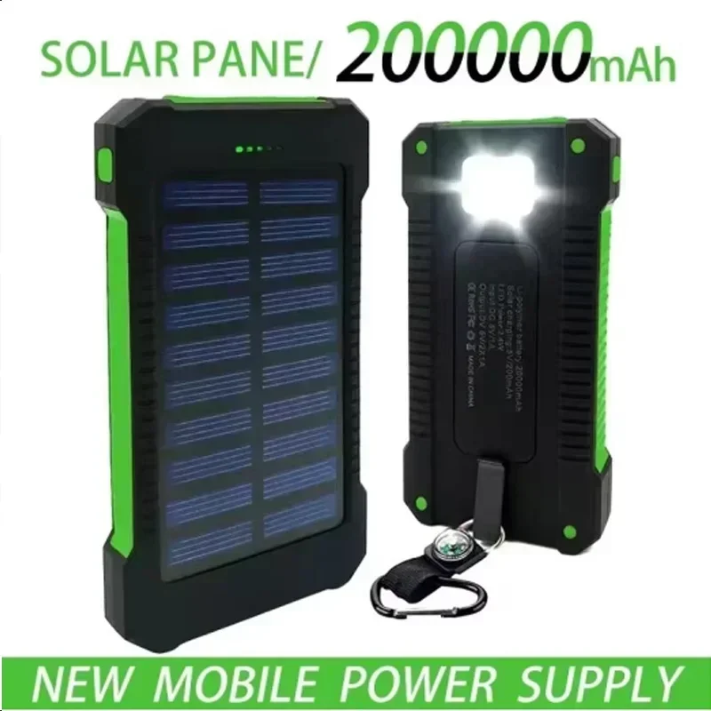 

New solar charging treasure hand-cranked power generation outdoor portable magnetic 20000 mA mobile power supply.