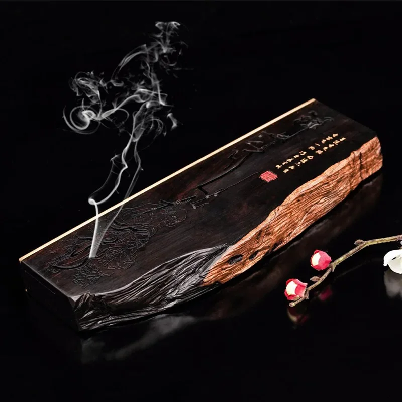 Tanyin Chinese Style Mahogany Incense Burner Tools Creative Home Indoor Buddhist Horizontal Decoration for Home Censer Zen Decor