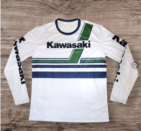 

Kawasaki New 3D Mesh Breathable Quick Drying Cycling Suit for Men and Women Oversized Motorcycle Racing Long Sleeved T-Shirt
