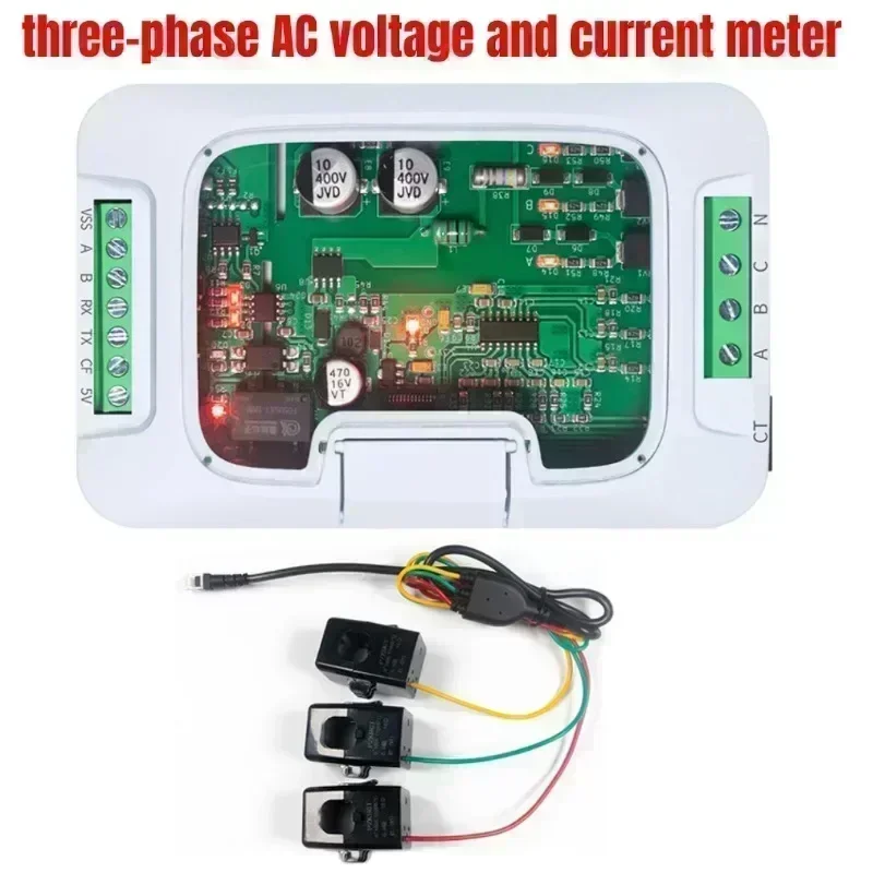 PZEM-6L24 para RS485RTU 380V100A módulo de monitoreo de energía y voltaje activo/rectivo para accesorios de herramientas de equipos eléctricos