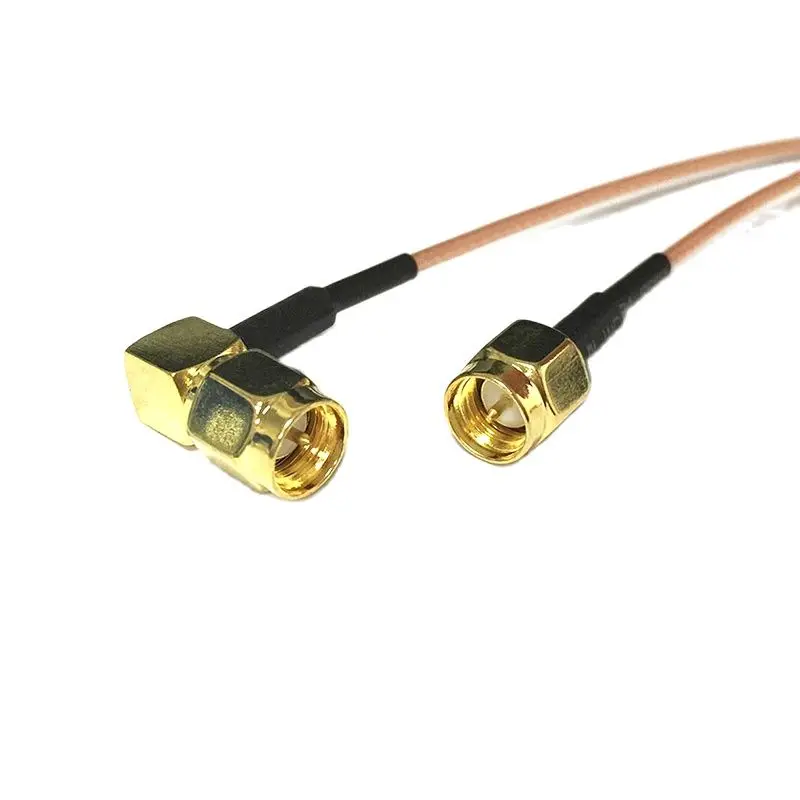 1PC SMA  Male  Switch SMA Plug Right Angle Pigtail Cable RG316 RG174 RG5815cm/30cm/50cm/100cm Wholesale For Wifi Wireless Modem