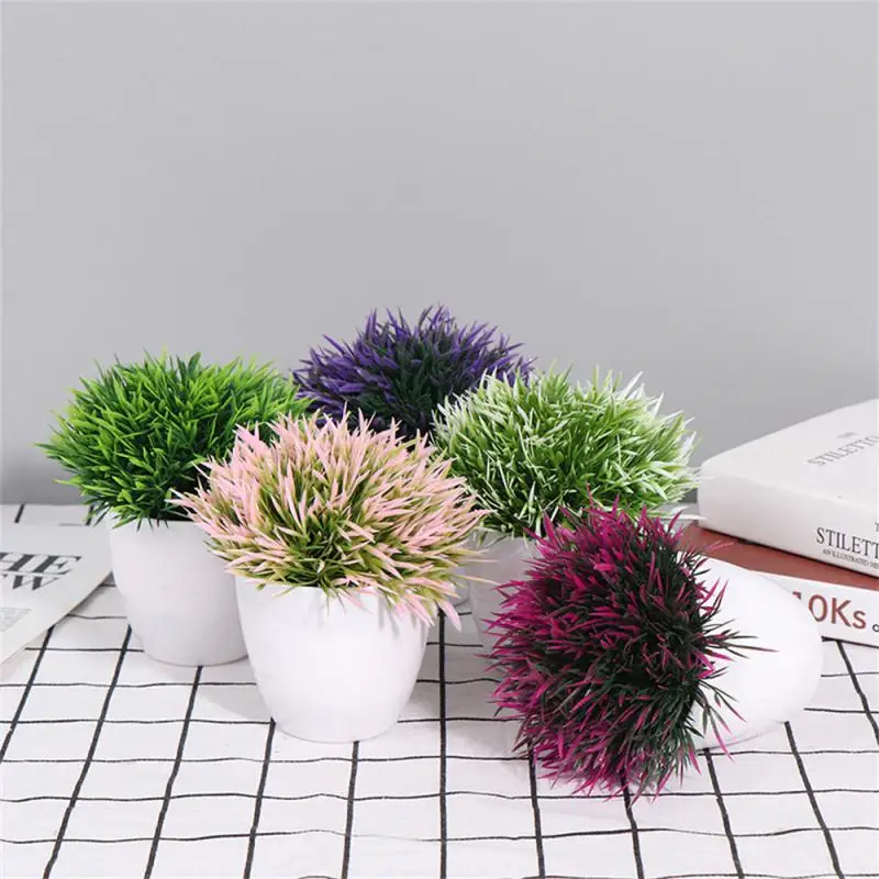 10/20PCS Artificial Green Plant Potted Plant Fashionable And Good-looking Artificial Grass Ball Holiday Party Supplies Colorful