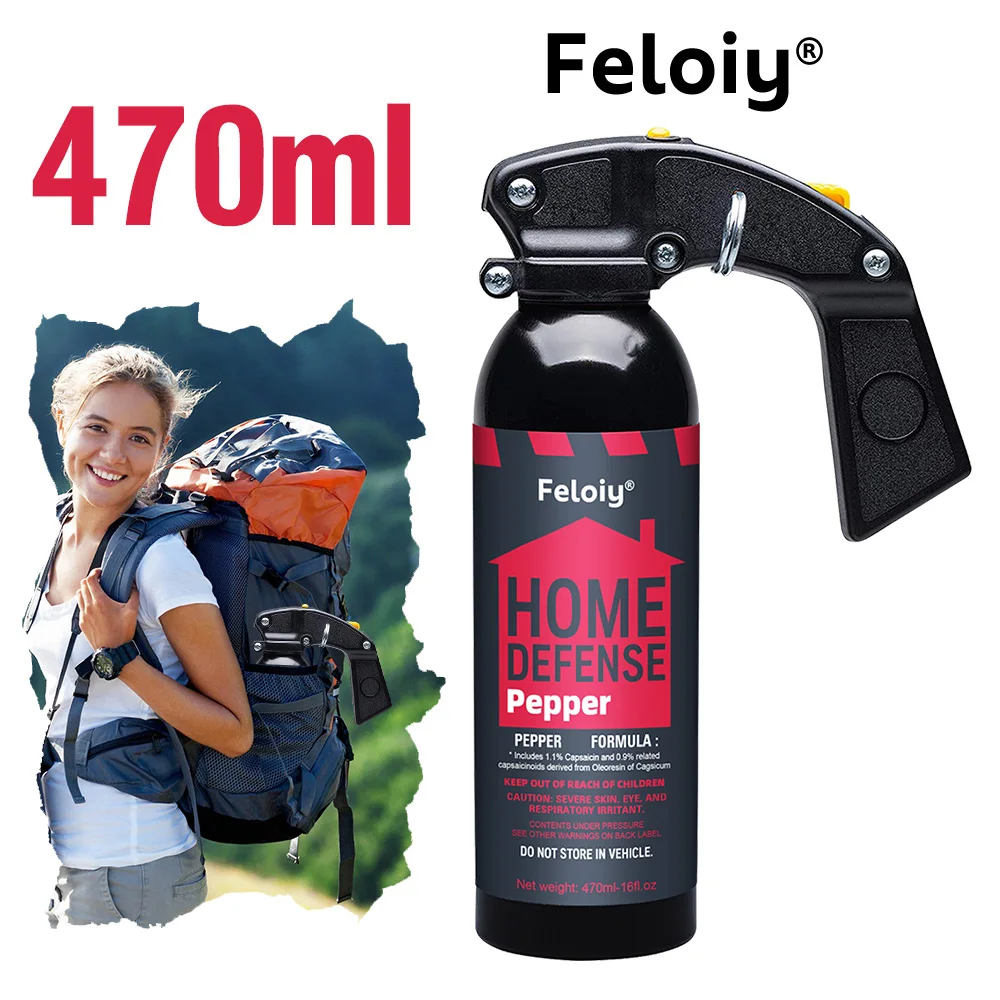 470ml pepper spray - fast and accurate aiming, powerful and safe protection, suitable for outdoor adventures