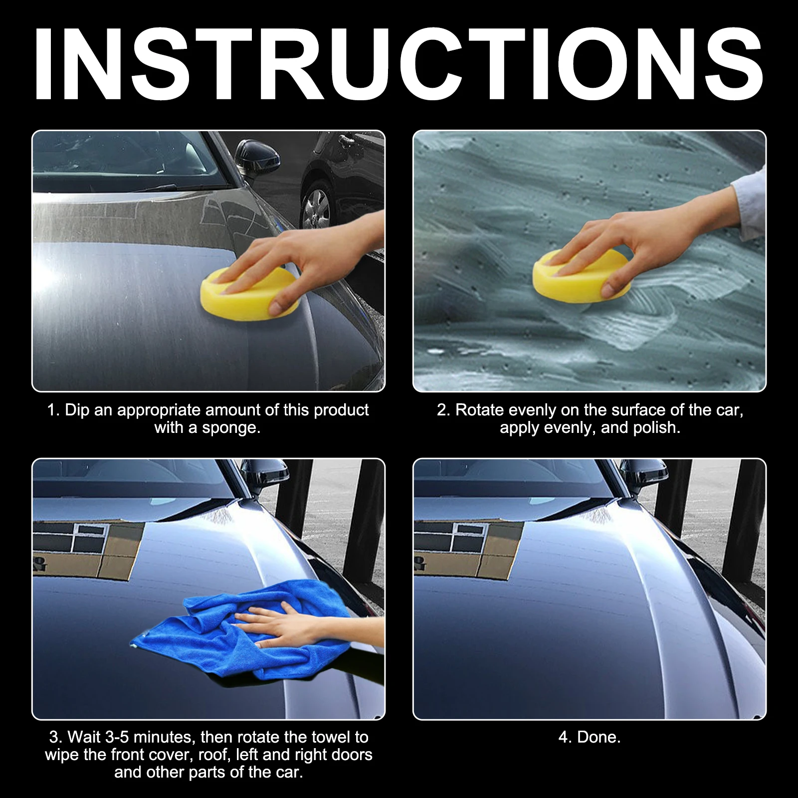 Car Nano Ceramic Coating Wax All-in-One Car Polish Scratch Removal Hydrophobic Sealant for Deep Gloss & Long Lasting Protection view 6