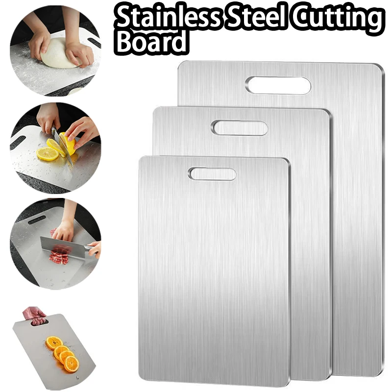 Edelstahl-Schneidebretter für die Küche, verdickte doppelseitige Schneidebretter