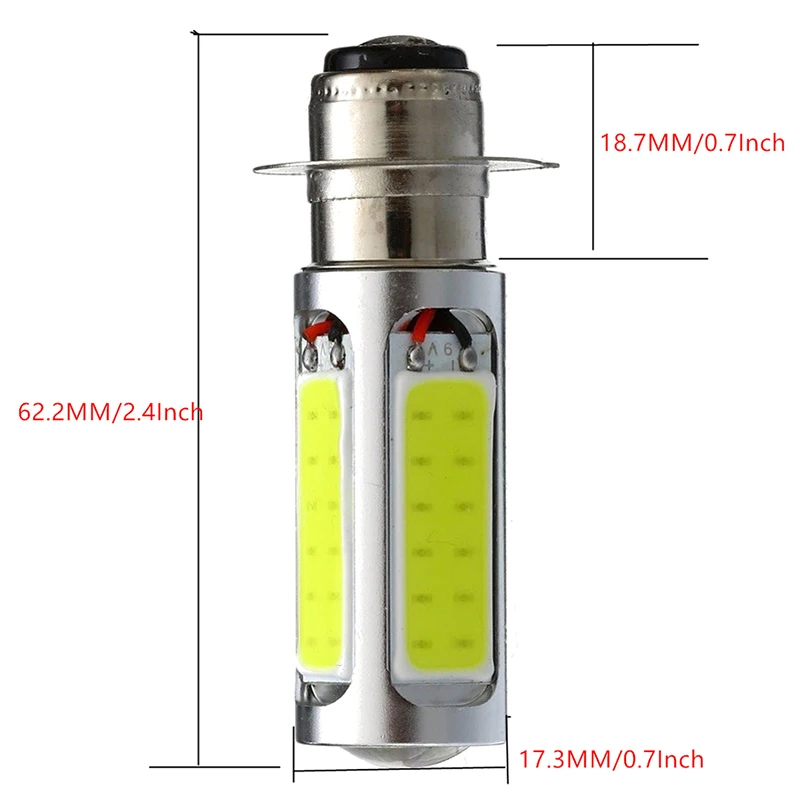 1x  White COB LED motor bike/ATV headlight bulb fog light H6M PX15d P15D25-1 E401