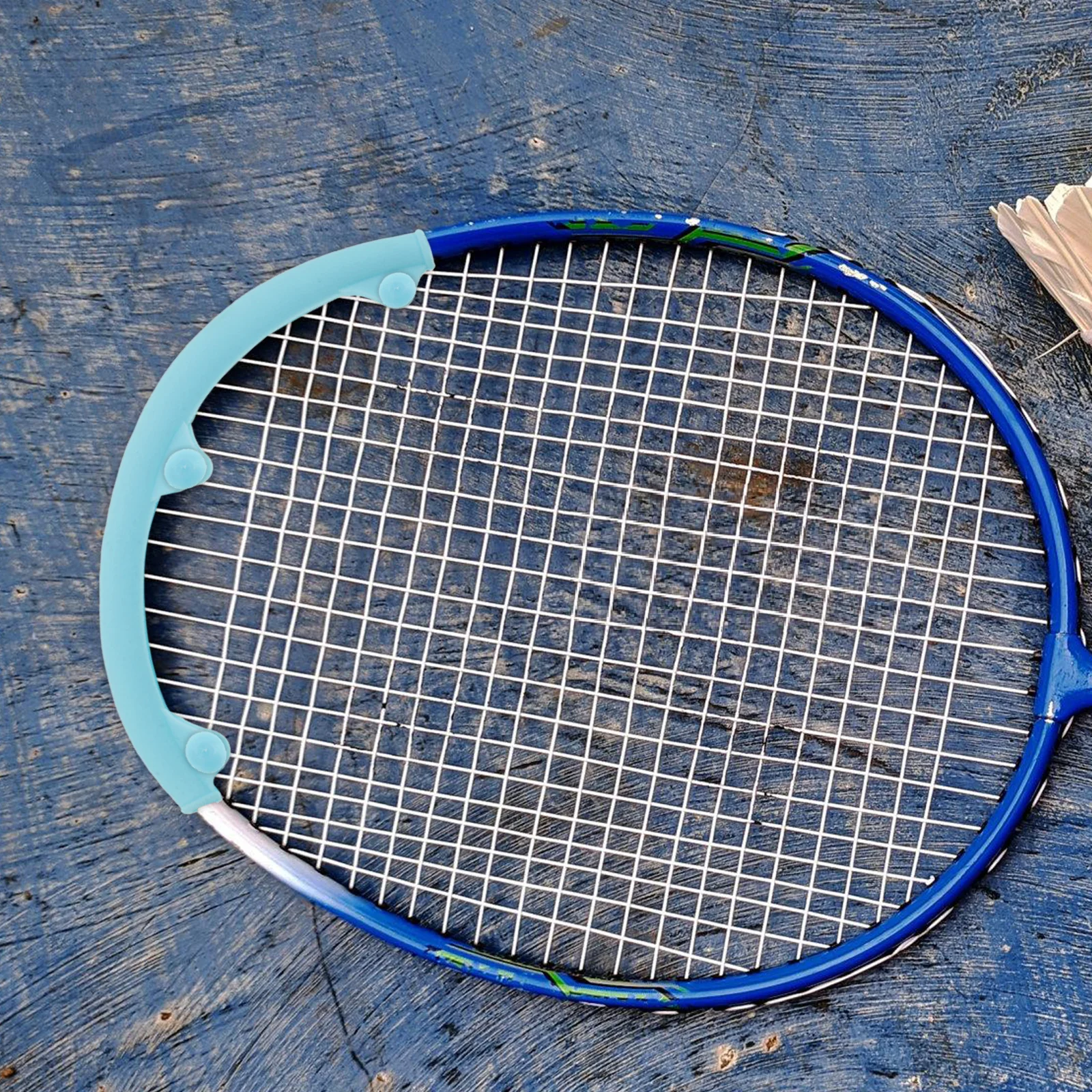 Protectores de cabeza de raqueta de bádminton, marco de silicona verde, duradero, resistente al desgaste, suministros de raqueta extraíbles, 1 par