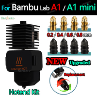 For Bambu lab A1 mini Hotend Kit Hardened Steel Nozzle 0.2/0.4/0.6/0.8mm nozzle For Bambu lab A1 Hot End 3D printer Accessory