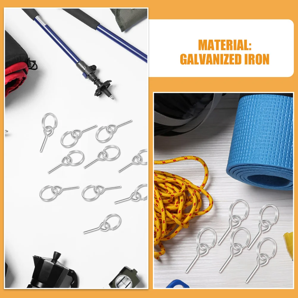 15 قطعة موصلات خيمة مجلفنة تصميم قضيب دبوس واحد عالمي متوافق مع متين ومستقر للتخييم والتنزه في الهواء الطلق #4