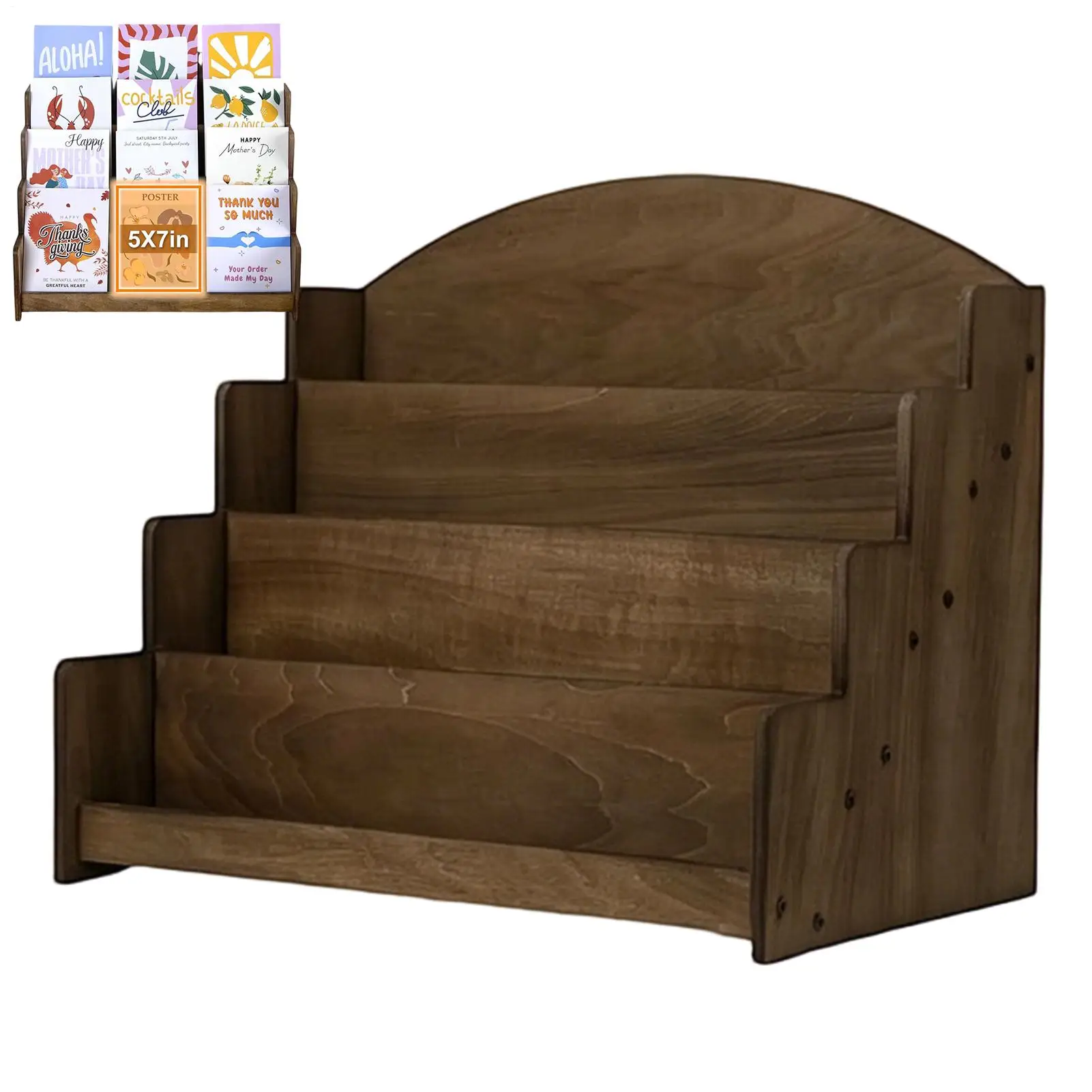 Trading Card Display Stand 4-Tier Postcard Storage Shelf Baseball Card Stand For Desktop Table Sign Picture Party Business