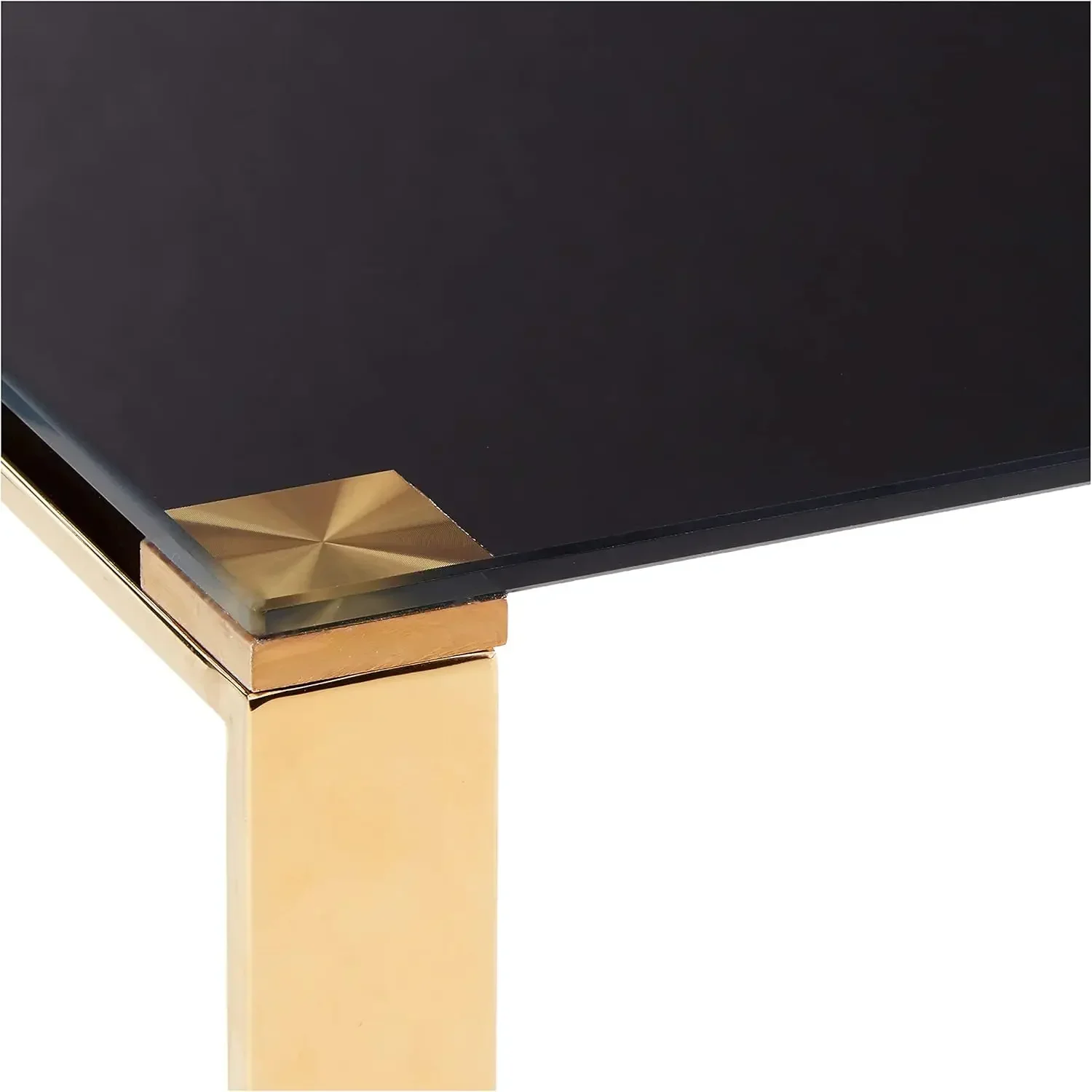 Mesa de centro Remini, metal dourado e vidro preto