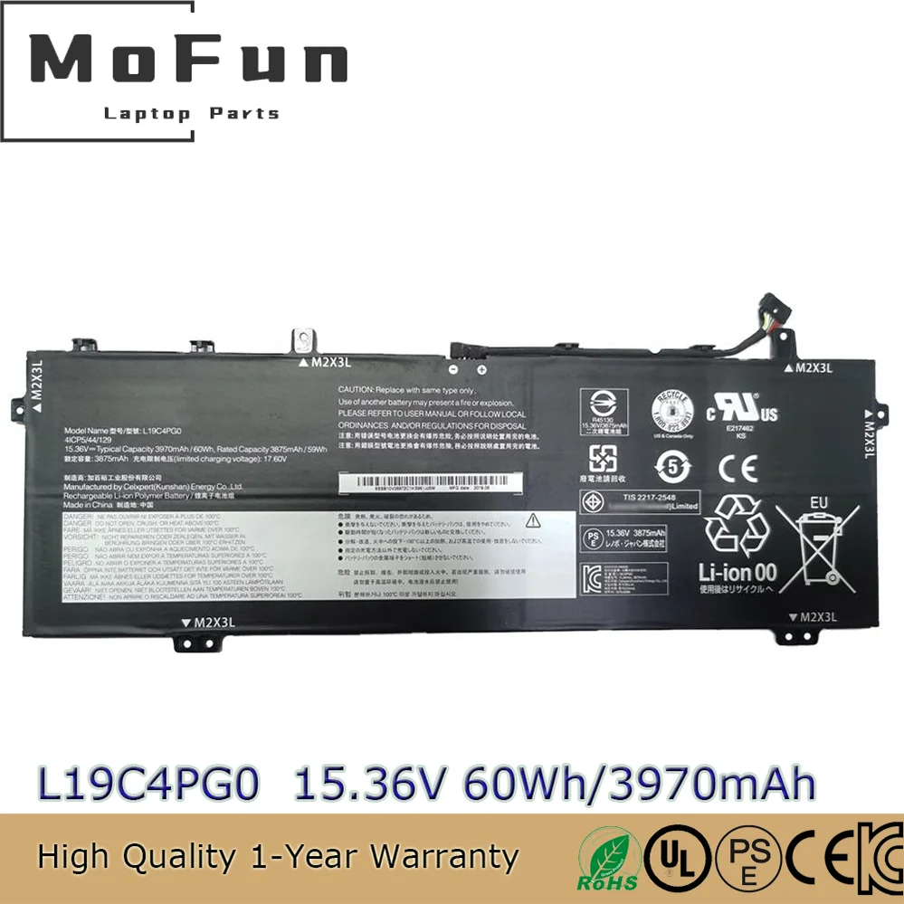 

Оригинальный аккумулятор для ноутбука L19C4PG0 15,36 В 60 Втч 3970 мАч для Lenovo Legion Y740S Y9000X L19M4PG0 SB10V26972