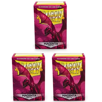 66x91mm 드래곤 쉴드 100 개/상자 마젠타 고품질 카드 슬리브 보드 게임 카드 TCG 슬리브 수호자 재생