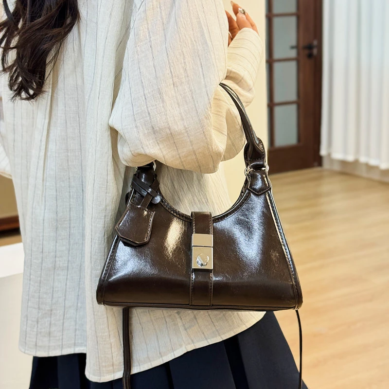 Designer effen kleur crossbody tas dames trendy vintage handtas minimalistische lederen commuter portemonnee luxe Parijs mode