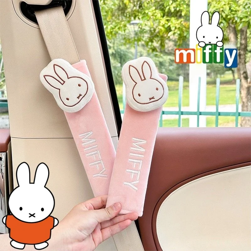 

New Miffy Rabbit Sweet and Cute Creative Cartoon Pattern Car Seat Belt Simple Fashion Soft Non-Slip Shoulder Protection Cover