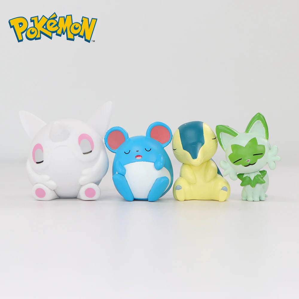 البوكيمون 5-6 قطعة نموذج مجموعة Mew Marill Spheal Fuecoco Oshawott الشكل اللعب 4-6 سنتيمتر دمى بولي كلوريد الفينيل الصغيرة سطح المكتب تمثال الديكور الهدايا