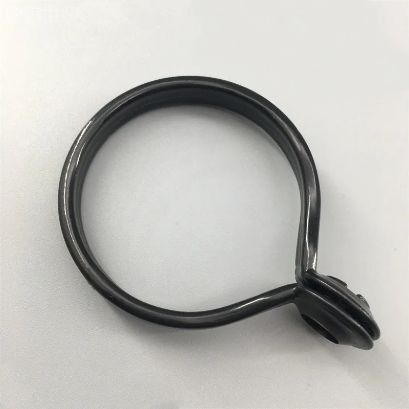 Black Durable 47mm Snap-On Shower Rings, 6 pcs, Easy Curtain Changing, Smooth Sliding Plastic for Bedroom Bay Window, Black