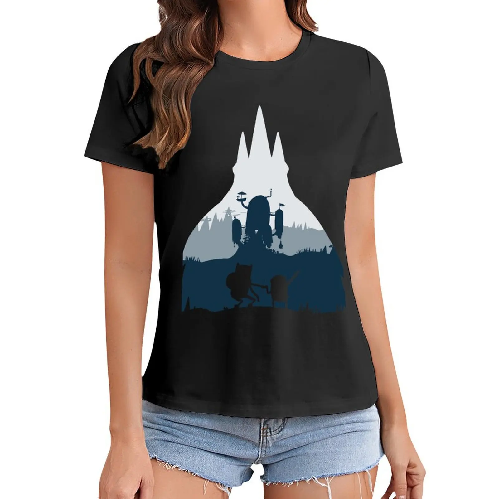 

Ice King Silhouette T-Shirt blanks vintage cotton t shirts Women