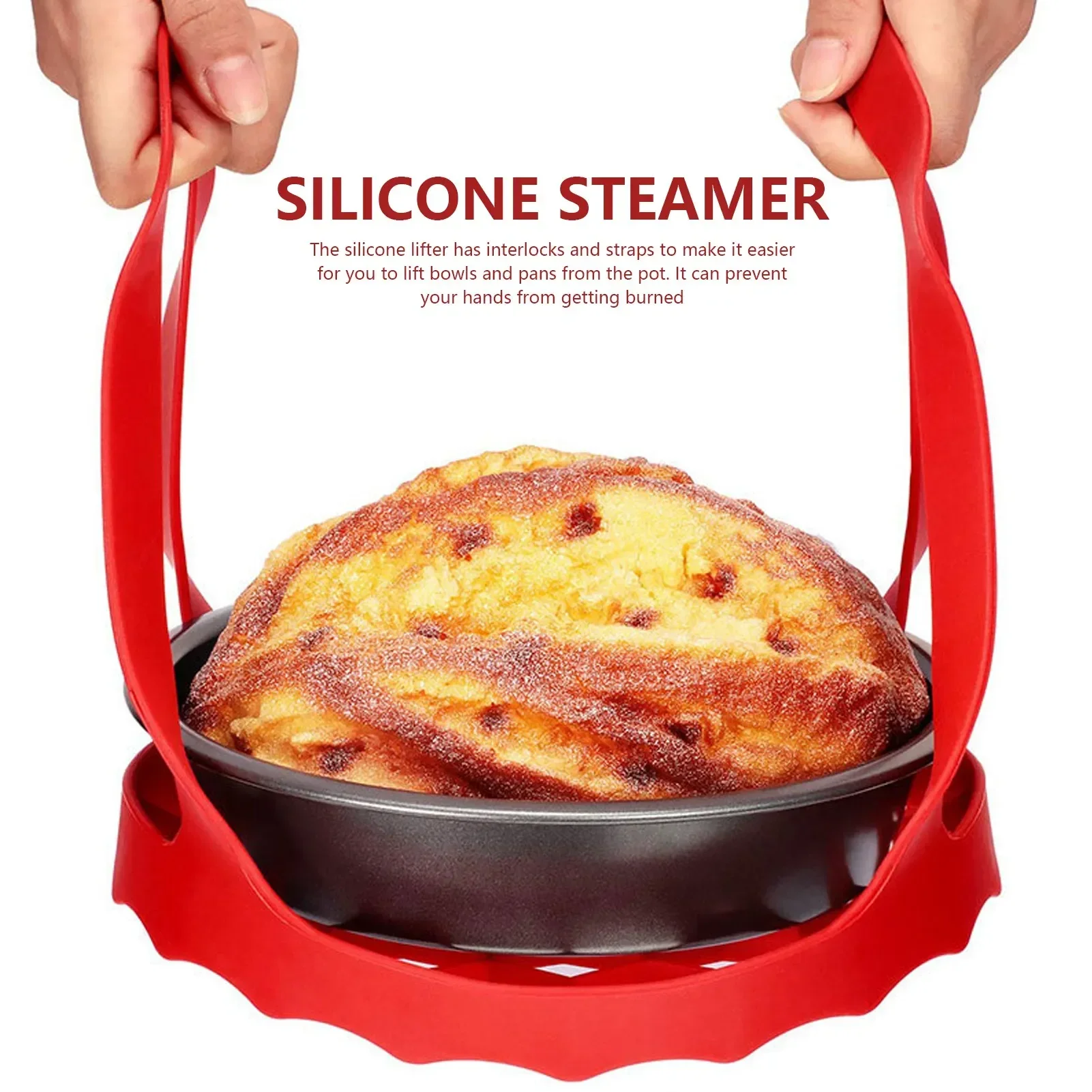 4Pcs Set Multi-functional Silicone Kitchen Tools,Portable Baking Tray Sling & Drainage Basket for Home Baking Use