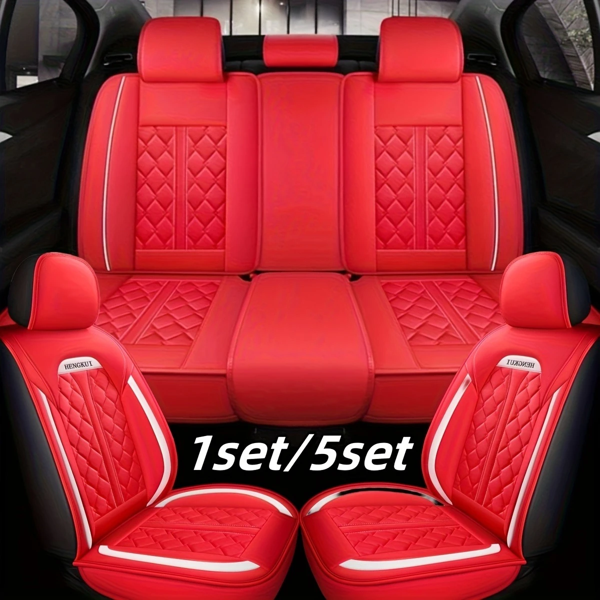 Leather 5 Seat Car Seat Covers Full Set For haval h3 belgee x50 c4 picasso 2006~2013 subaru levorg Universal Car Interior Set