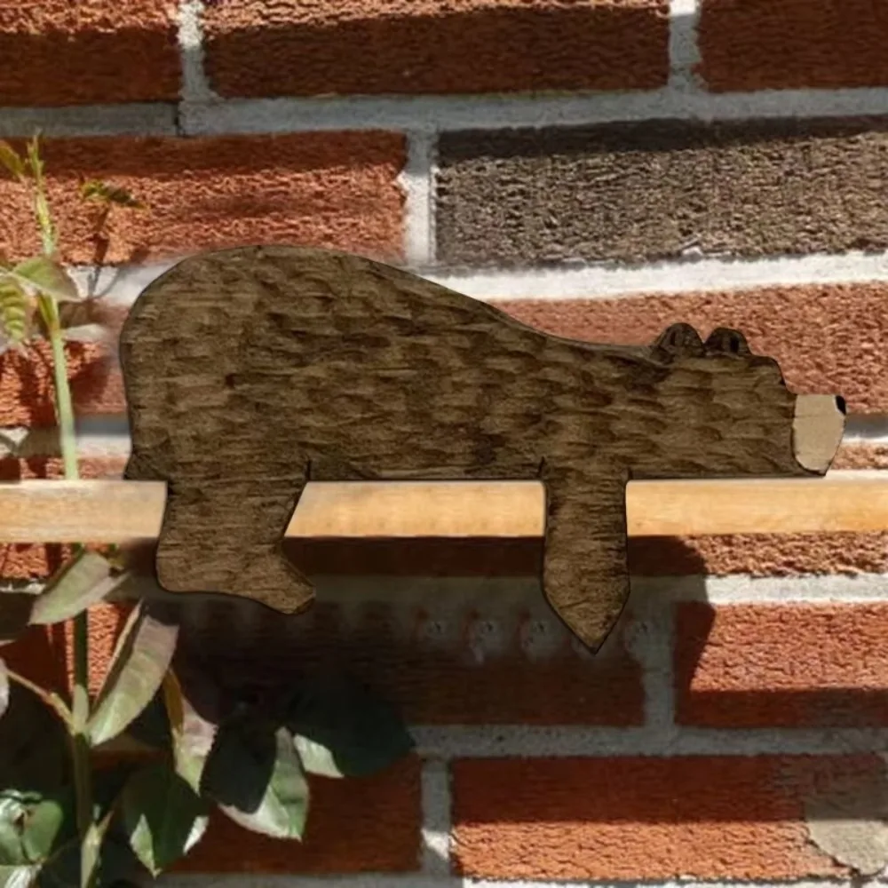 Creative Wooden Bear Door Topper Fun Animal Lying On Your Door Corner Art Wall Decor Door Frame Sculpture