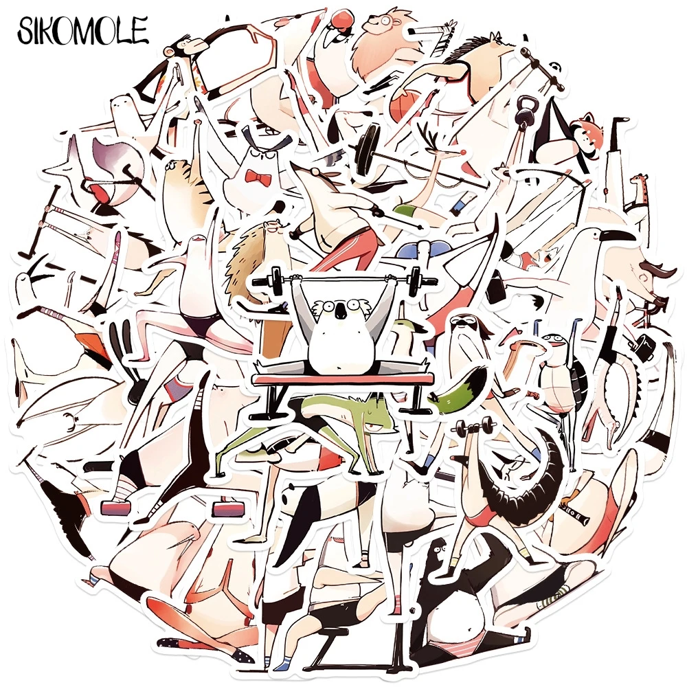 

10/30/50 шт., персонажи фитнеса, забавные художественные наклейки, эстетическая наклейка на холодильник, ноутбук, телефон, дневник, канцелярские принадлежности, наклейка с граффити