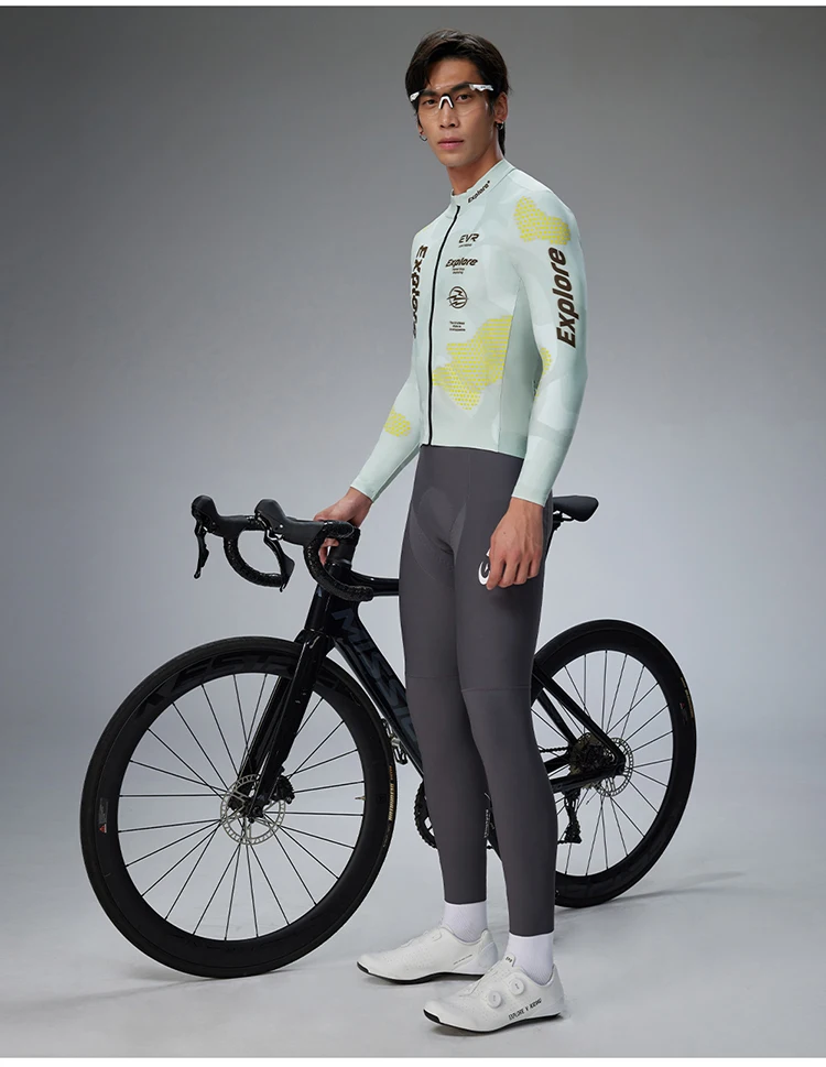 EVR Pro Herren Winter Fleece Fahrradtrikot Thermisch Winddicht Langarm Fahrradjacke Warme Rennrad MTB Fahrradbekleidung – Detail 16