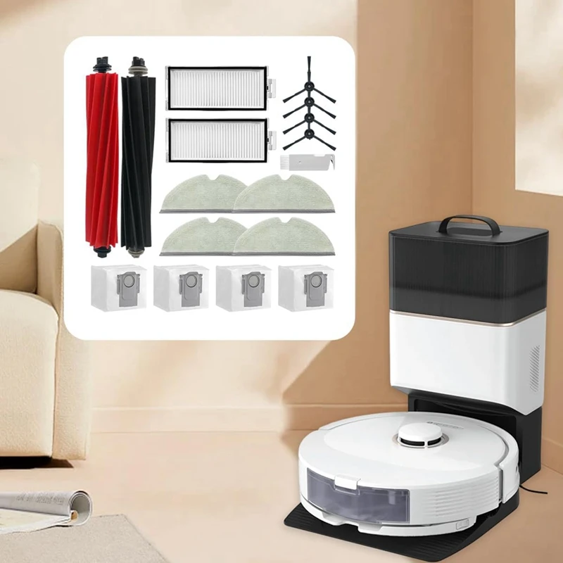 Запчасти для Roborock Q8 Max, Q8 Max +,Q5 Pro, сменные детали, аксессуары, основная боковая щетка, Hepa фильтр, Швабра, пылесборник