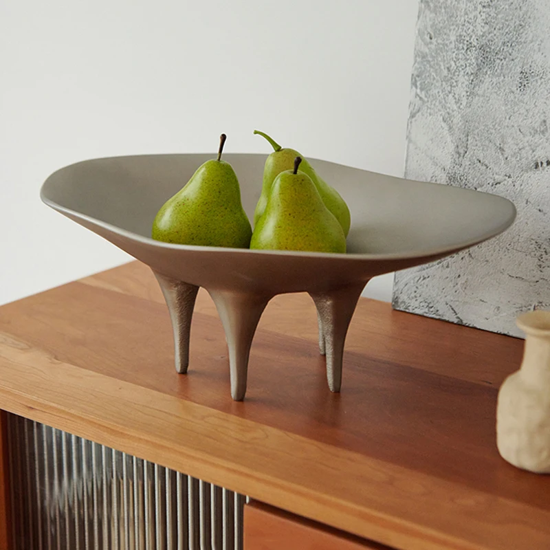 Irregular Five-Legged Aluminum Crafts Decorative Plate Home Living Room Coffee Table Restaurant Desktop Storage Tray Ornaments