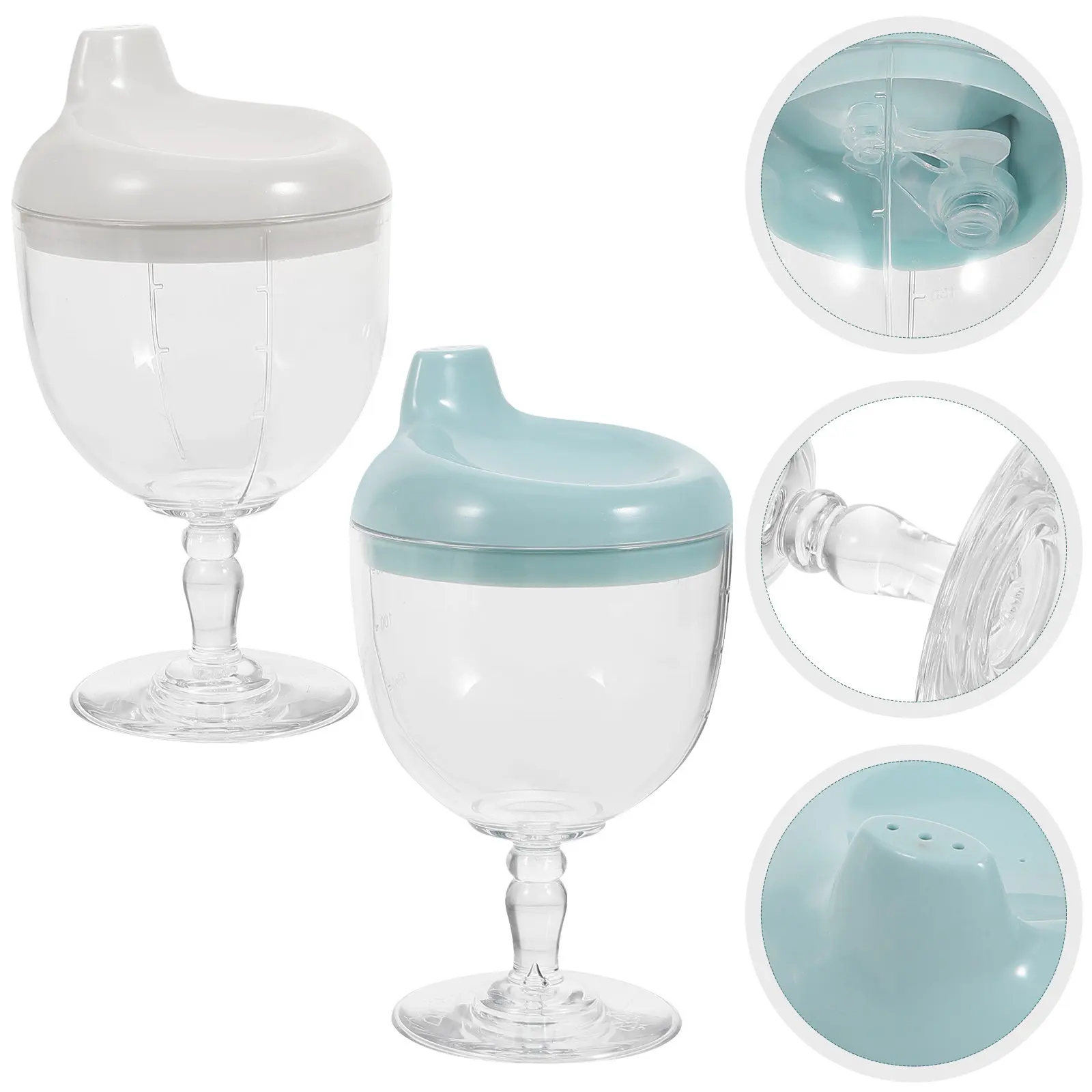 

2Pcs Baby Goblet Cup for Toddler Drink Training Plastic Reusable Cup Ideal for Milk Juice Water Snack Container Gift