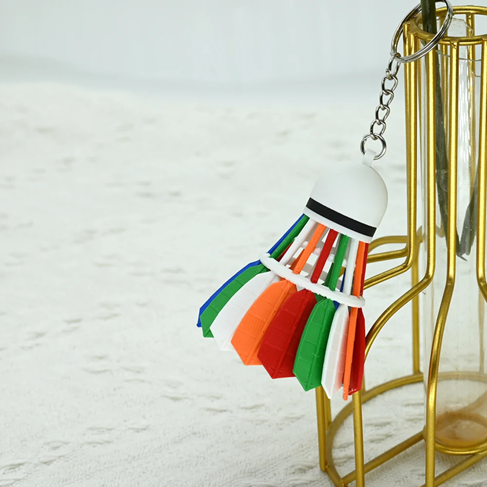 Creative 3D Mini Badminton Pendant Keychain Cute Shuttlecock Keyring Bag Hanging Ornament Car Trinket Sport Fans Gift Charms