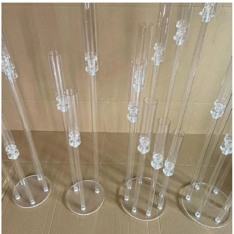 2/3/5/6/10/12pcs Wedding Decoration Centerpiece Candelabra Clear Candle Holder Acrylic Candlesticks for Weddings Event Party