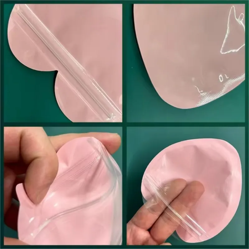 حقيبة مجوهرات بسحاب على شكل قلب حقيبة بلاستيكية بسحاب لتخزين عرض المجوهرات ومستلزمات تغليف هدايا عيد الحب #4