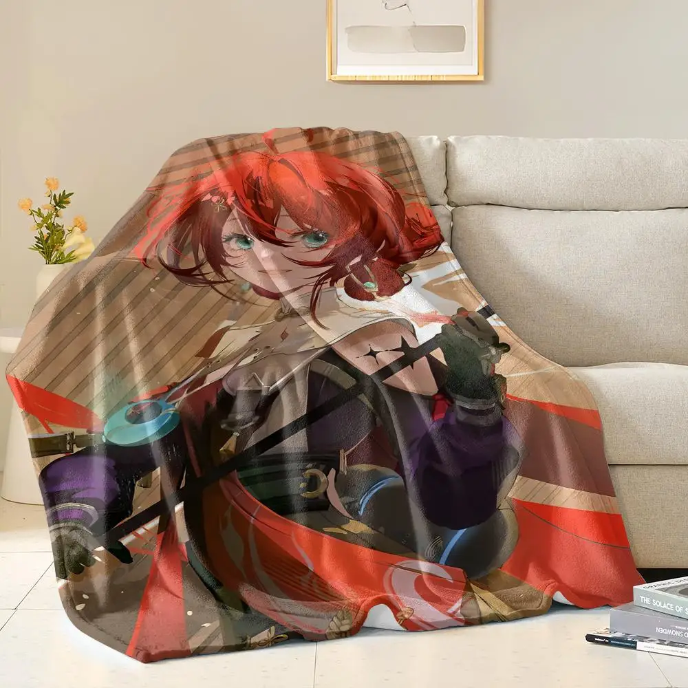 Wuthering Waves Danjin Throw Soft Flannel Throw Blanket for Sofa Bed Couch Air Conditioning Blanket for Office Naps Home Travel