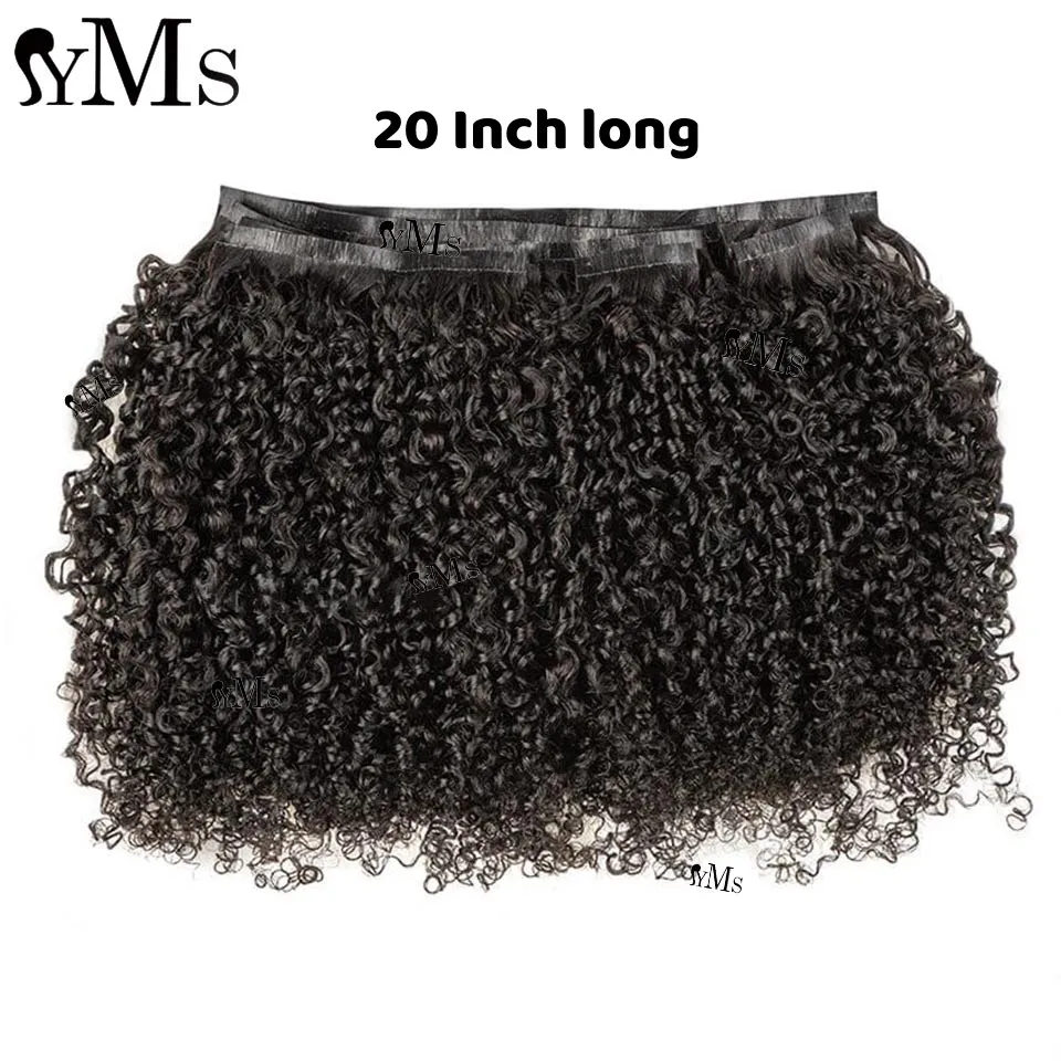 240g/14Pcs Seamless Raw Burmese Kinky Curly Clip Ins Human Hair Extensions YMS Full Head 4A4B Curly Invisible Pu Clip In Weft