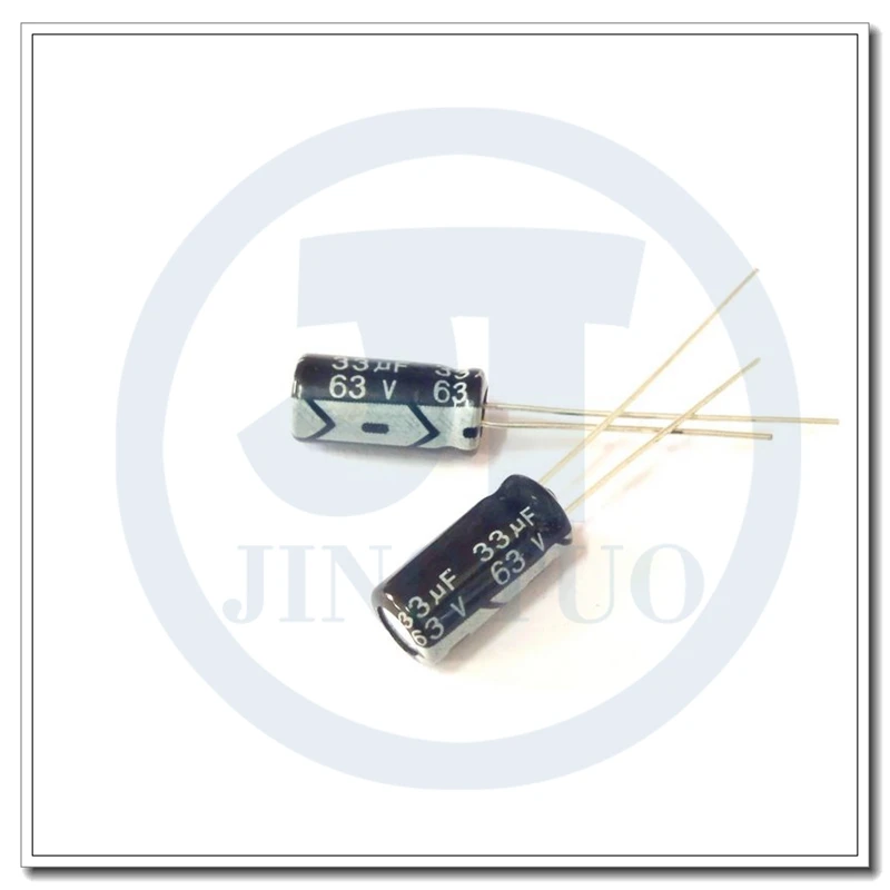 

10 шт. 33uF63V 63V33uF 33MFD 63WV 6*11 мм радиальный алюминиевый электролитический конденсатор