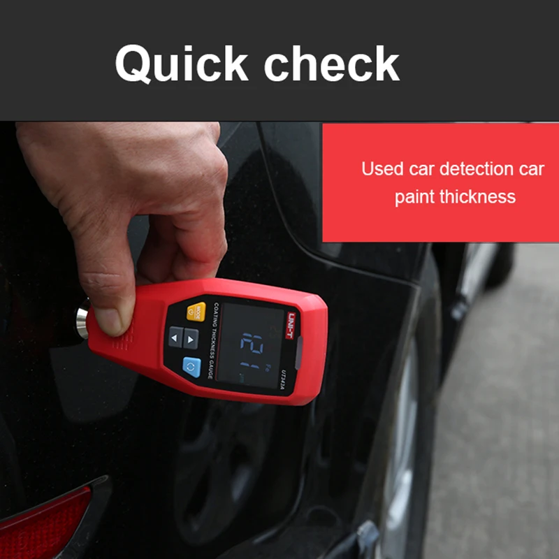 UNI-T UT343D Coating Thickness Gauge 0.1 Micron/0-1250um Automotive Paint Film Thickness Tester To Measure FE/NFE Paint Tools