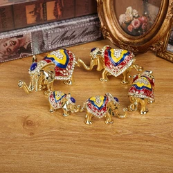 Shinnygifts Antique Jewelry Box for Souvenir, Set of 5 parts, Antique Style Elephant Decoration Metal Jewelry Box