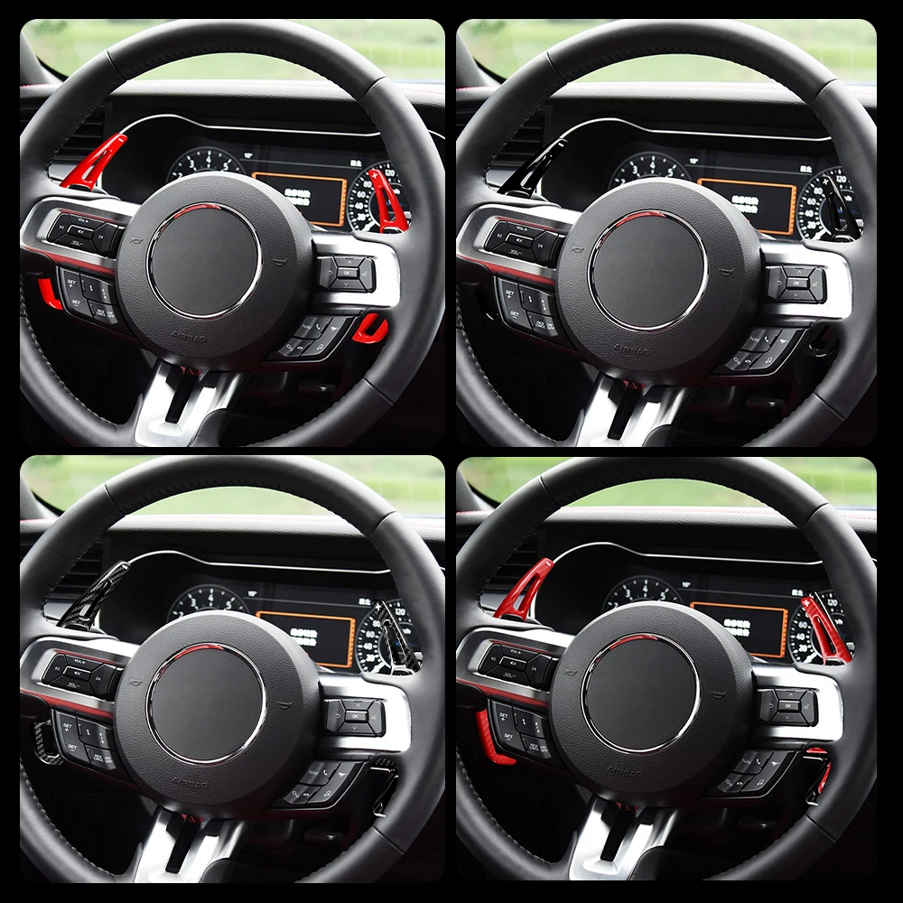 Car Steering Wheel Paddle Shifter Cover for Ford Mustang 2015 2016 2017 2018 2019 2020 2021 2022 2023 ABS Trim Accessories