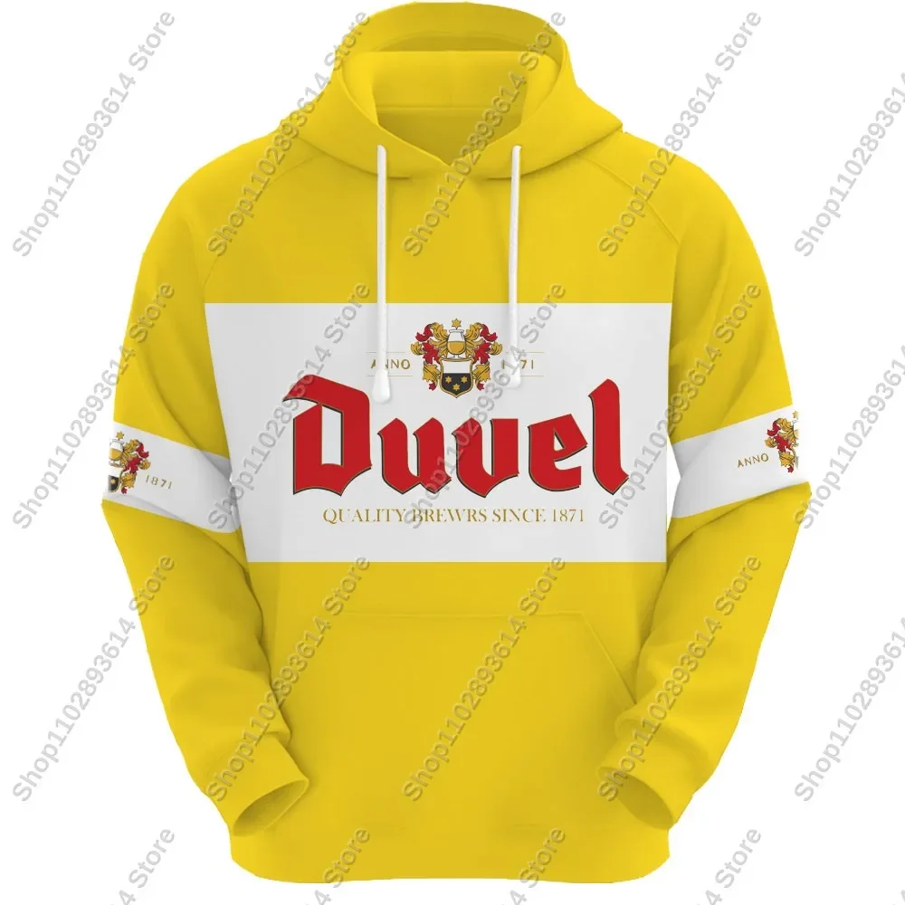 Yellow Duvel Team 2025 Hoodies Autumn Men Sweatshirt Clothing Hoody Streetwear Casual Pullover Jackets Unisex Coats