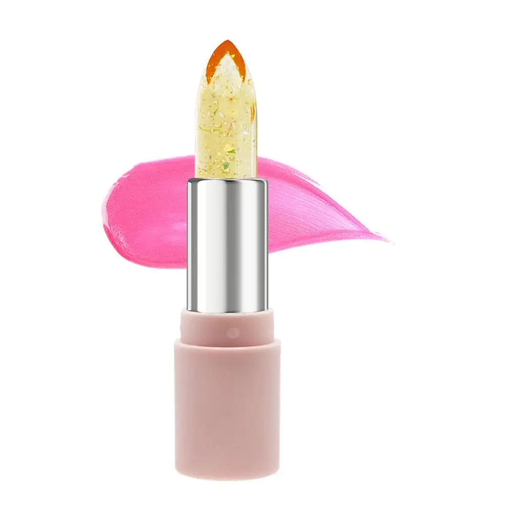 Batom com geléia de flores, bálsamo labial ativado por temperatura, umidade duradoura, efeito nutritivo de mudança de cor, 6 cores, Z0N3