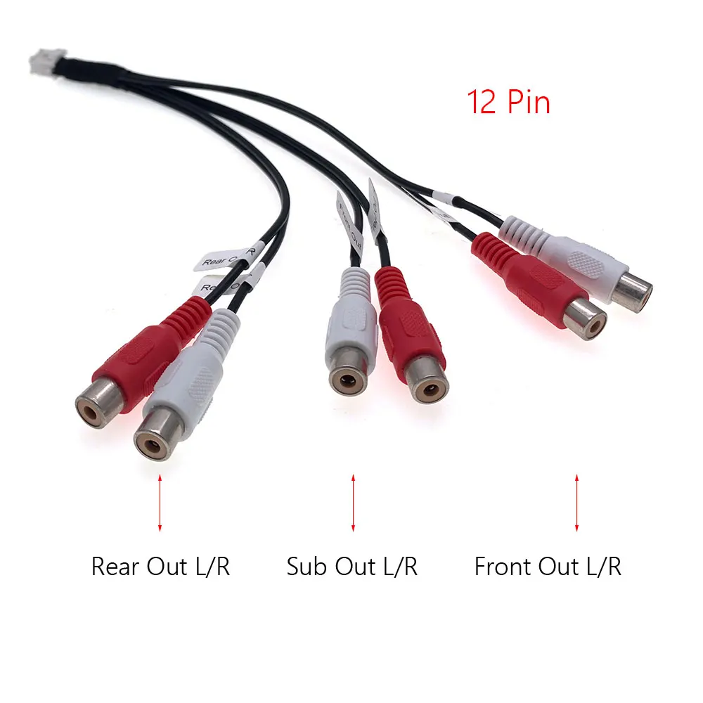 10 12 Pin Car Radio RCA Audio Rear Subwoofer Front Video Cable for Clarion FX503 NX603 NX604 NX605 Android DVD Navigation