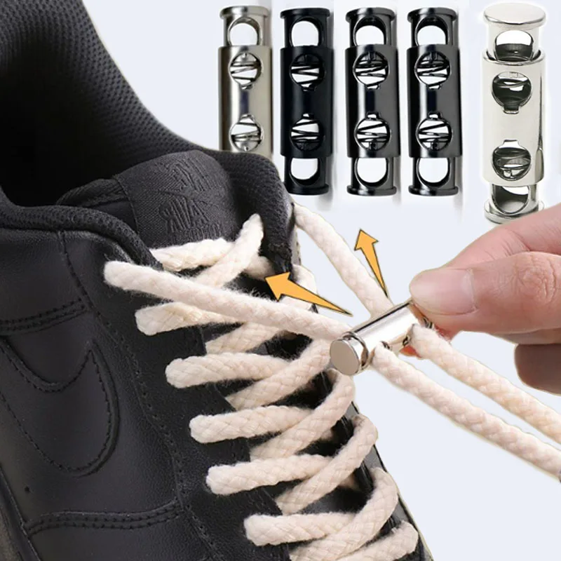 10 قطعة/المجموعة DIY أربطة الحذاء المعدنية أبازيم ثقب مزدوج رئيس خمر الخياطة سبيكة اليدوية الرباط سدادة تبديل قفل الحبل المشبك #2