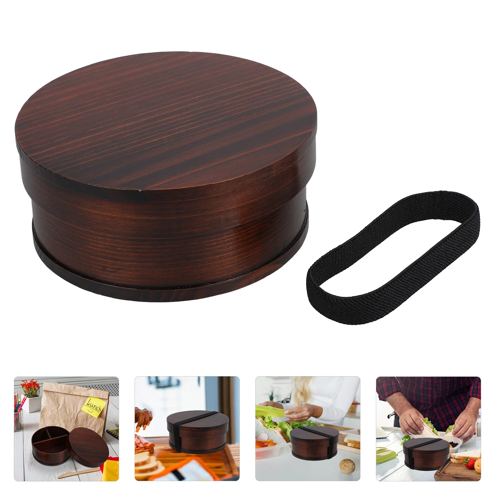 

Wooden Vintage Bento Case Japanese Food Container Large Capacity Lunch Storage Box Portable Lunch Holder for School Outdoor